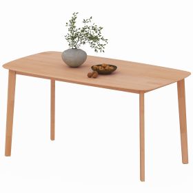 Pine Wood Dining Table For 6, 47 Rustic Rectangular Kitchen Table With Large Tabletop For Dining Room, Natural