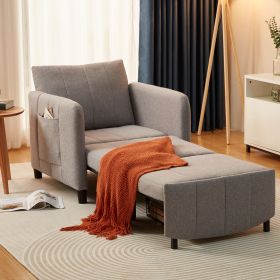 4-in-1 Sleeper Chair Bed For Small Room (Option: LightGrey)
