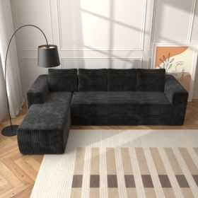 Cloud Sectional Couch With L-Shape Chaise,Modern Modular Sofa With Deep Seat, Upholstered Couches With Right Facing Chaise For Living Room Bedroo (Color: black)