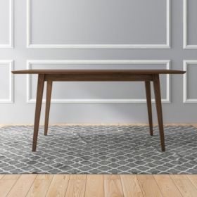 Mary Modern Style Solid Wood Rectangular Dining Kitchen Table (Color: Brown)