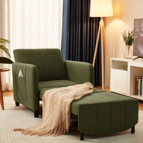 4-in-1 Sleeper Chair Bed For Small Room (Option: DeepGreen)
